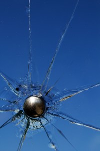 Glass  broken  shot  bullet